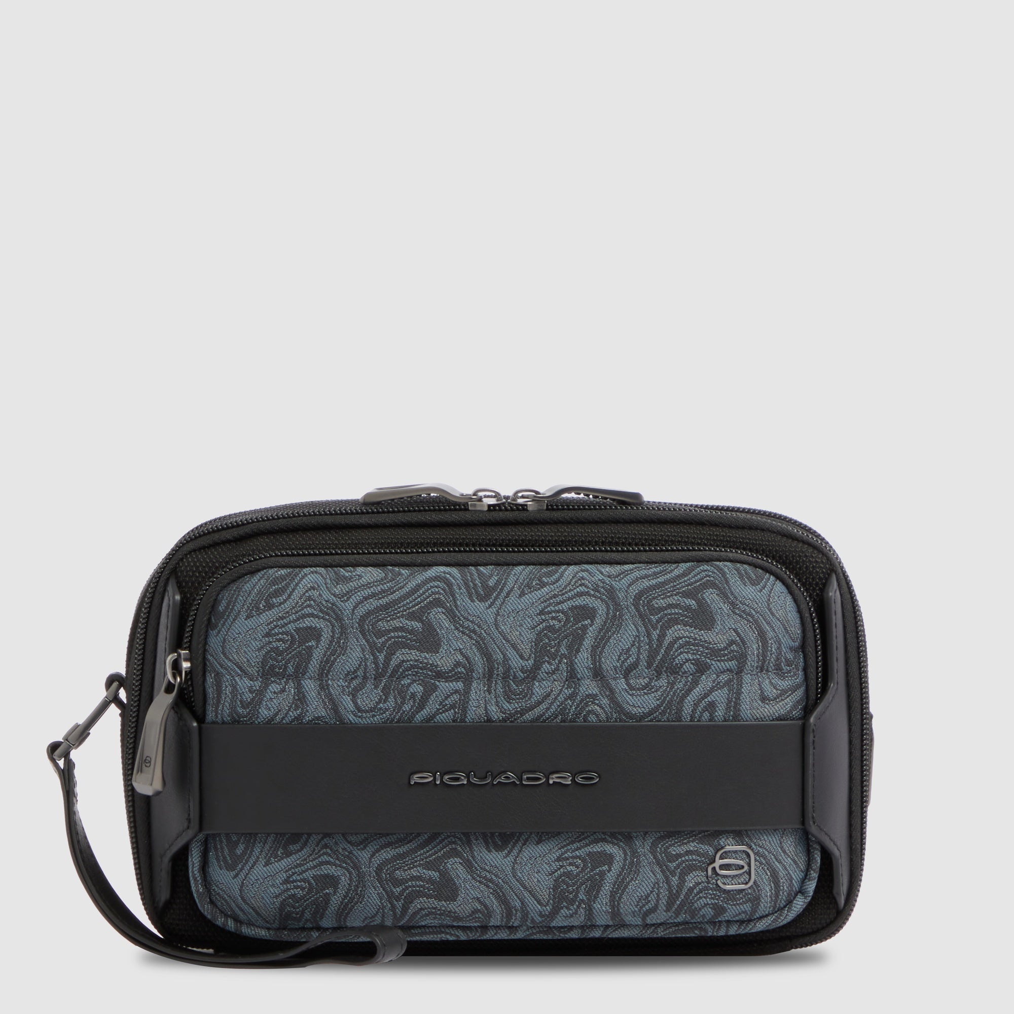 Piquadro Black Square Pochette Herren Stoff Leder