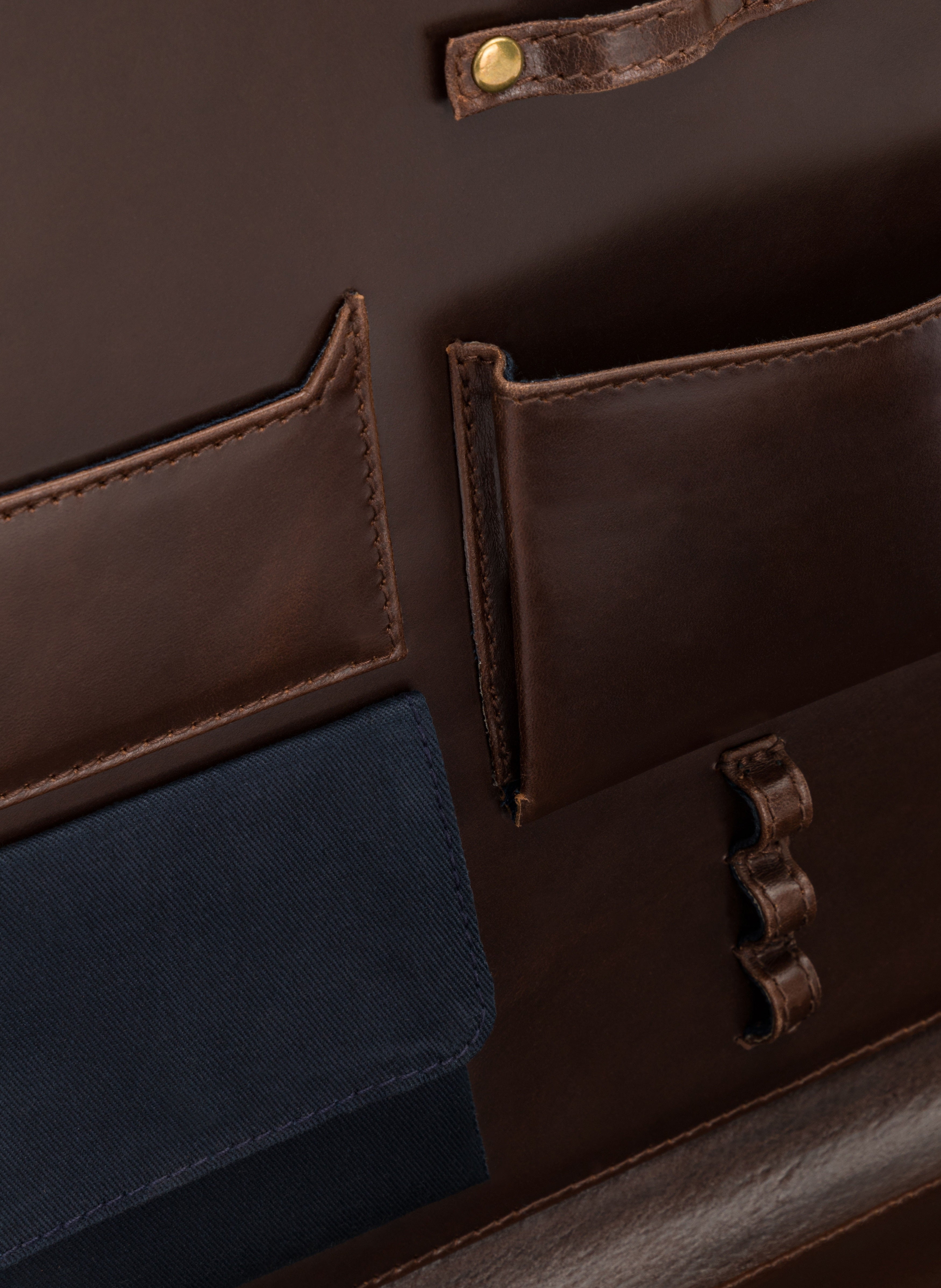 Buckle & Seam Ralph Dokumentenmappe Leder braun 14 Zoll