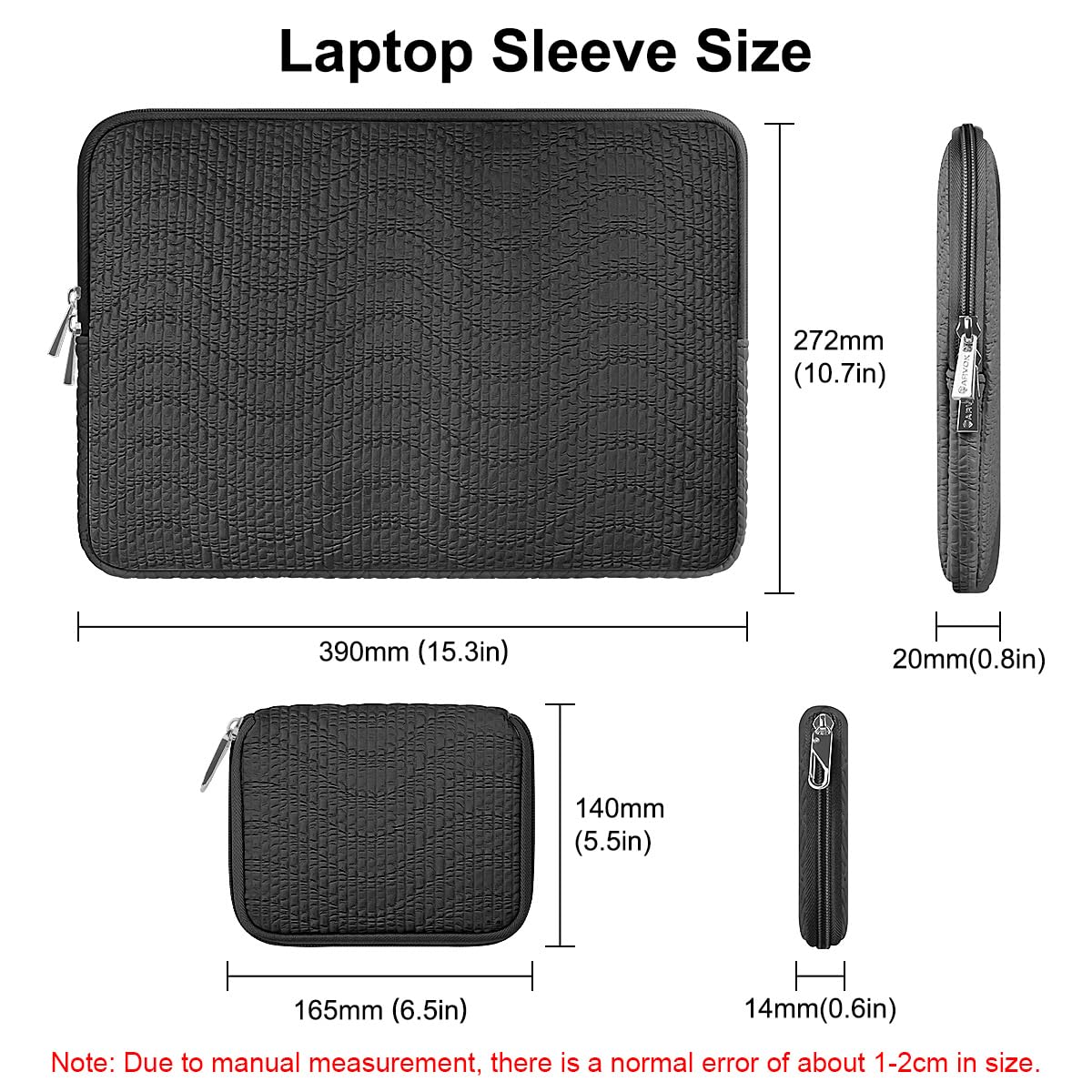 Arvok Business Laptop Sleeve 15 Zoll Laptoptasche Schwarz