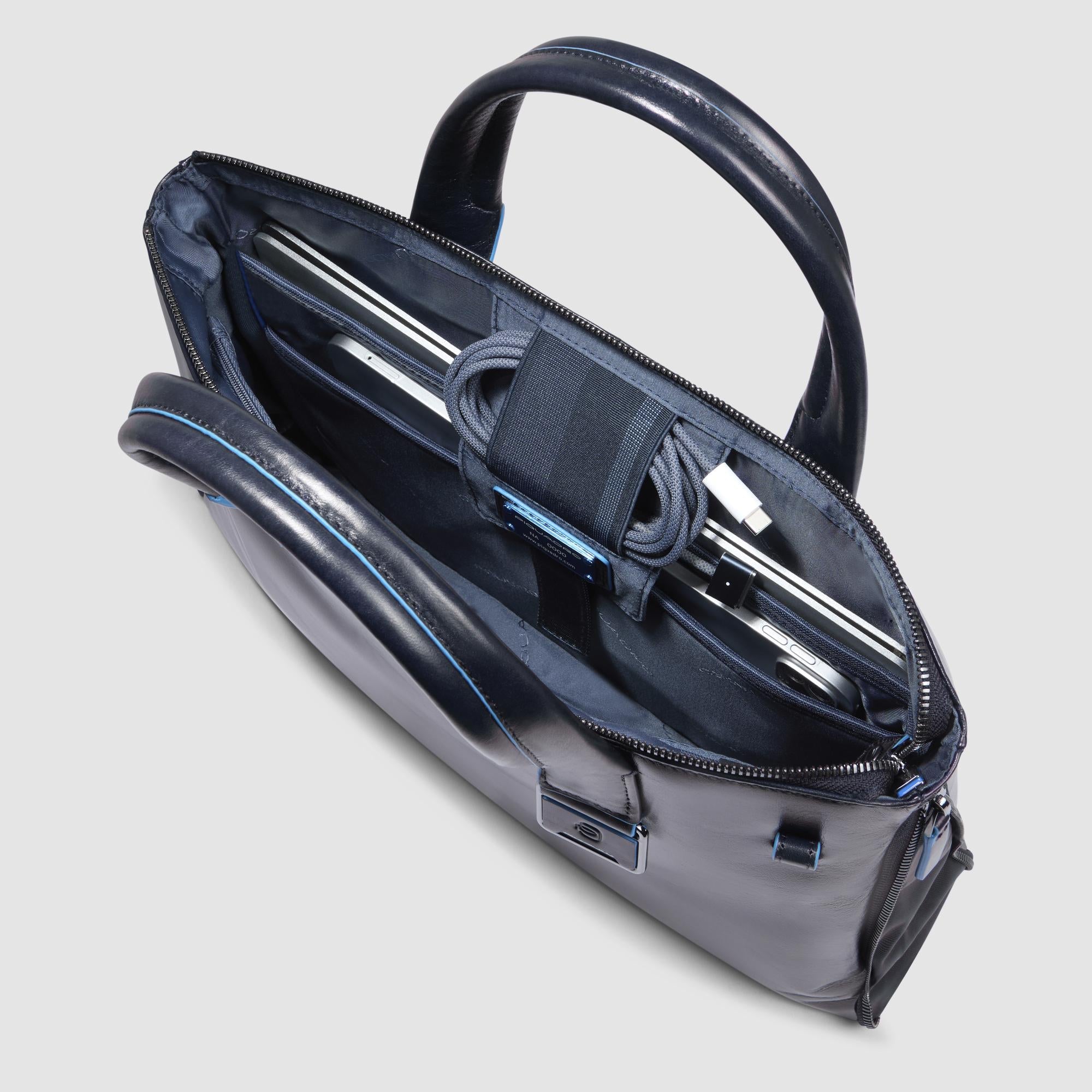 Piquadro Modus Laptoptasche 14 Zoll Leder blau