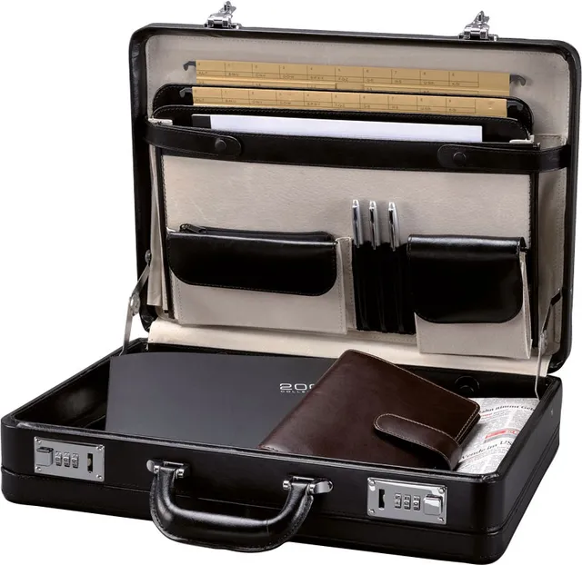 Lightpak Taormina Attachékoffer Leder schwarz A4