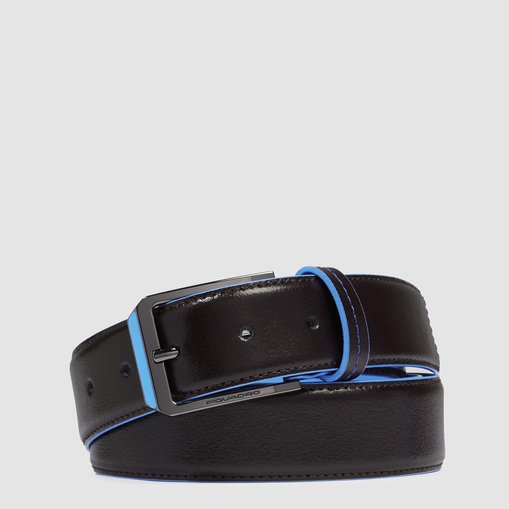Piquadro Blue Square Ledergürtel Herren Blau Dornschließe