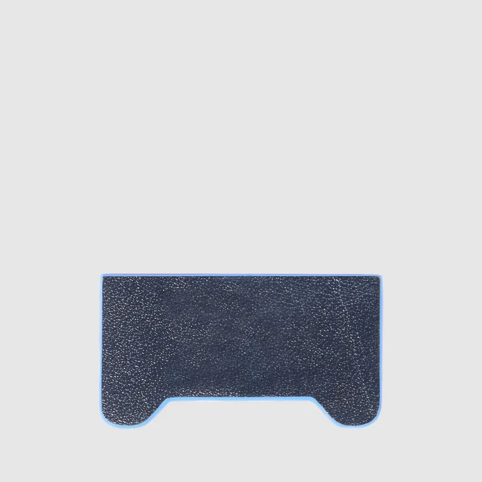 Piquadro Blue Square Leder Monogramm Braun Initialen Patch