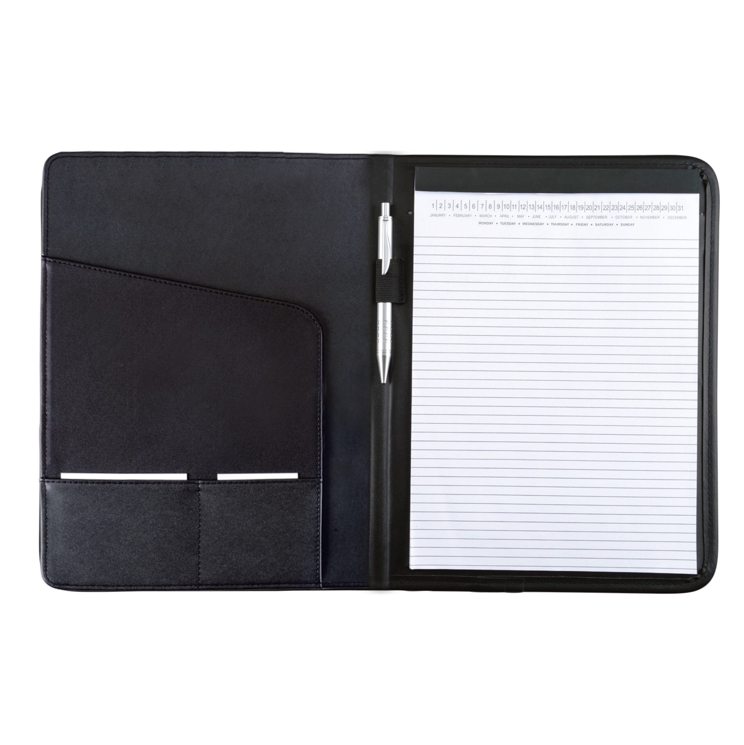 Lightpak Savona Schreibmappe A4 schwarz Kunstleder mit Block