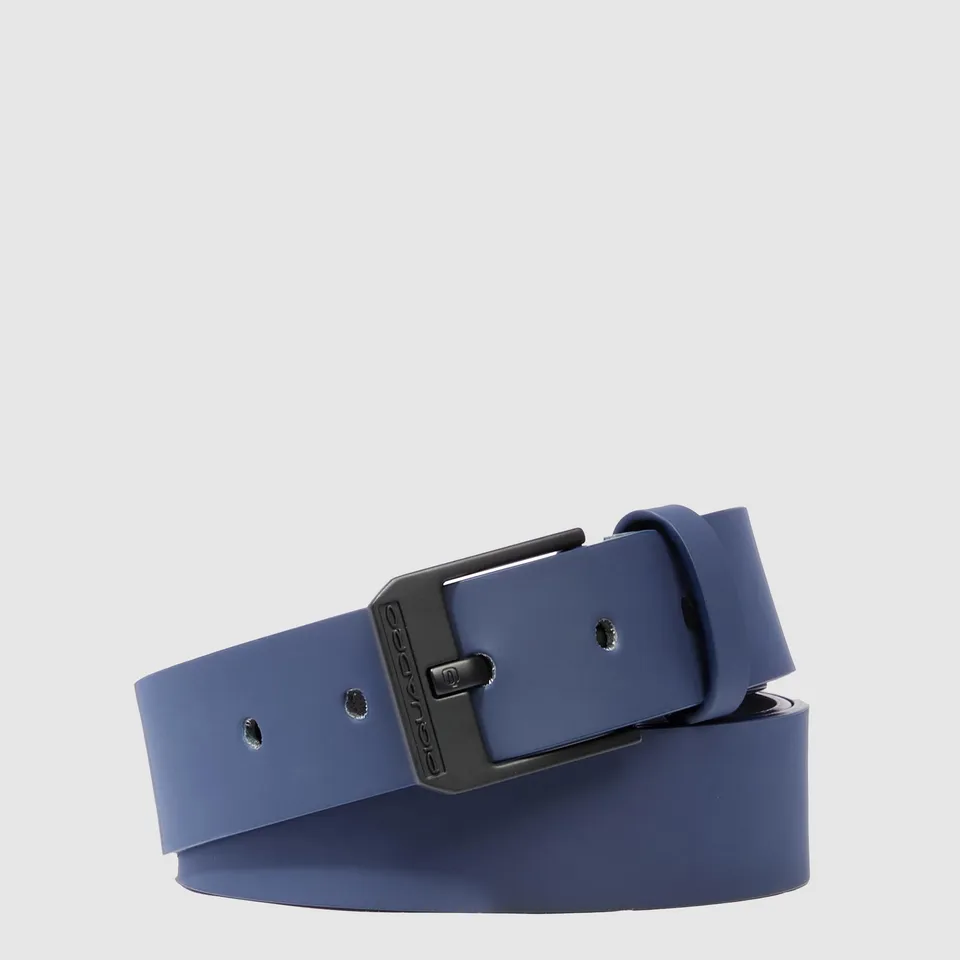 Piquadro Blue Square Gürtel Herren Leder Schwarz Dorn