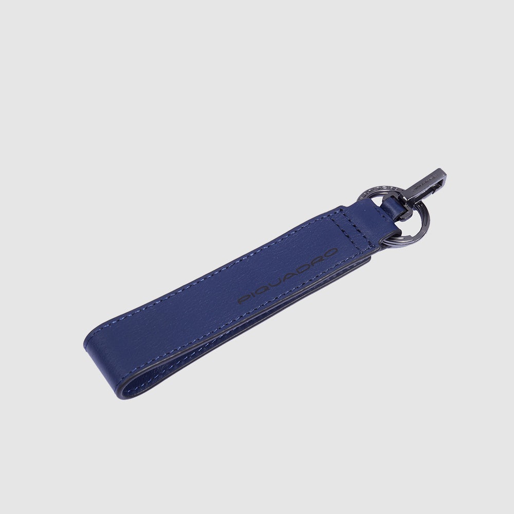 Piquadro Blue Square Kofferanhänger Leder Karabiner braun