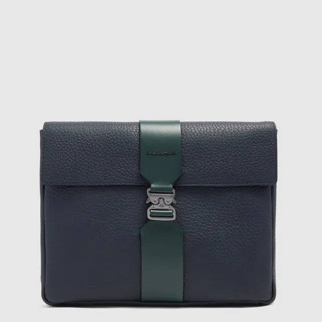 Piquadro Black Square Pochette Herren Leder Schwarz iPad 13