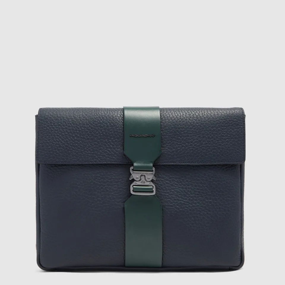 Piquadro Black Square Pochette Herren Leder Schwarz iPad 13