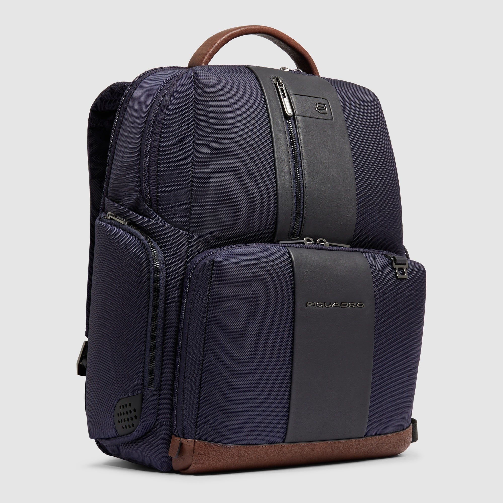 Piquadro Rover Laptop-Rucksack 15,6 Zoll Schwarz Fast-Check