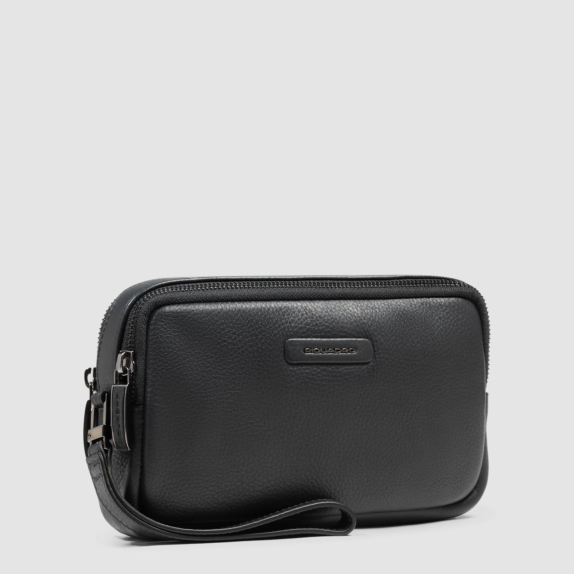 Piquadro Modus Pochette Herren Leder Schwarz 2 Fächer