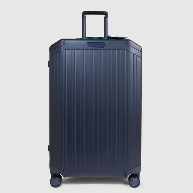 Piquadro Connequ Trolley groß Aluminium Blau 4 Rollen