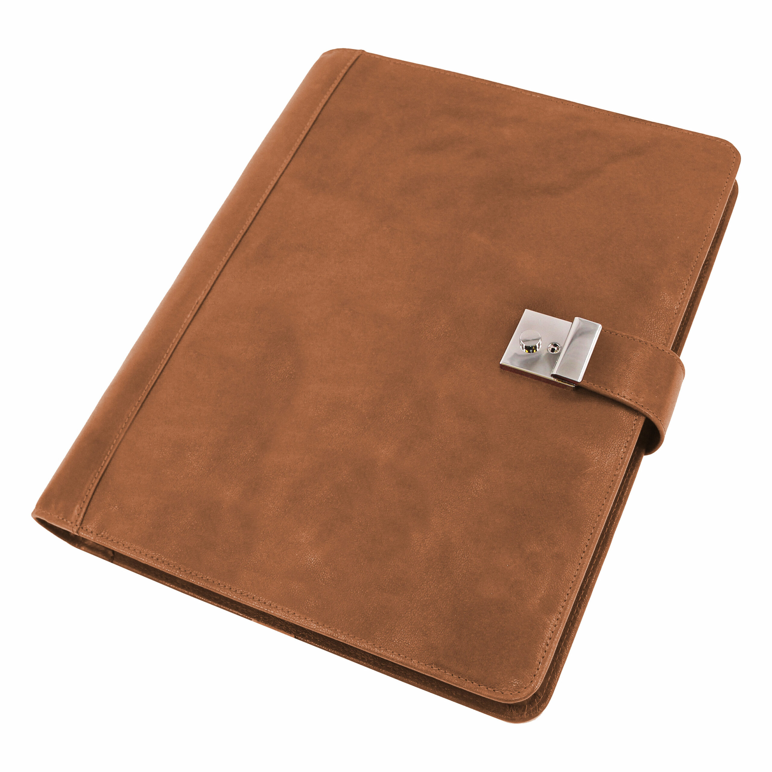 Lightpak Dokumentenmappe A4 Schloss Cognac Leder