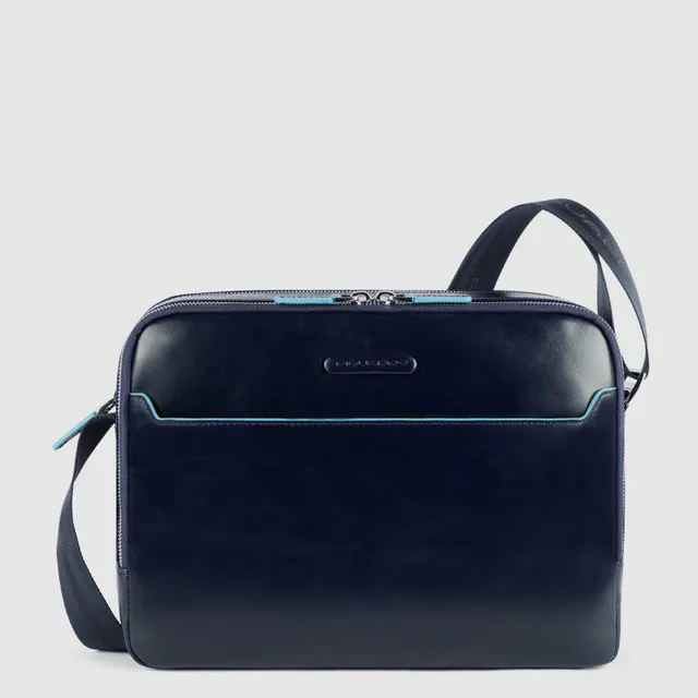 Piquadro Urban Umhängetasche 2 Fächer blau Leder