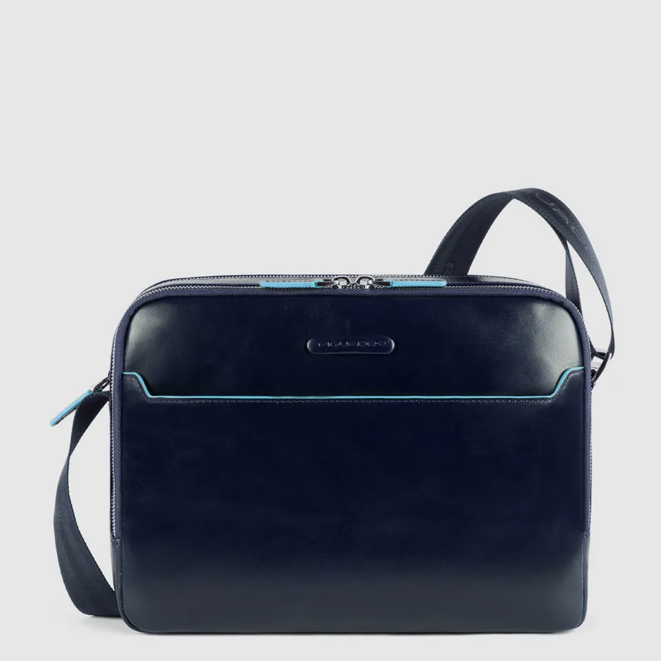 Piquadro Urban Umhängetasche 2 Fächer blau Leder