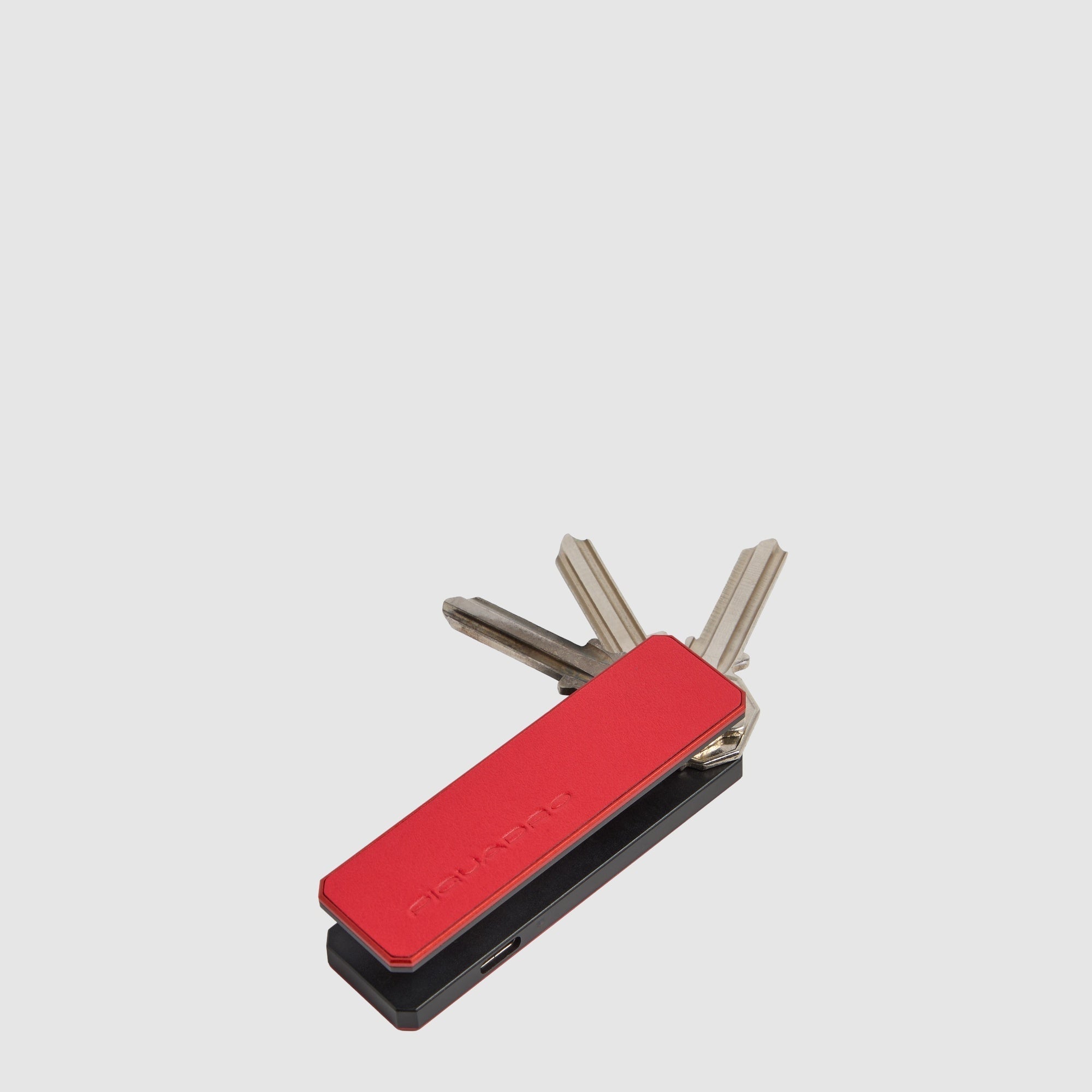 Piquadro Connequ Schlüsselanhänger Leder Blau mit Tracker