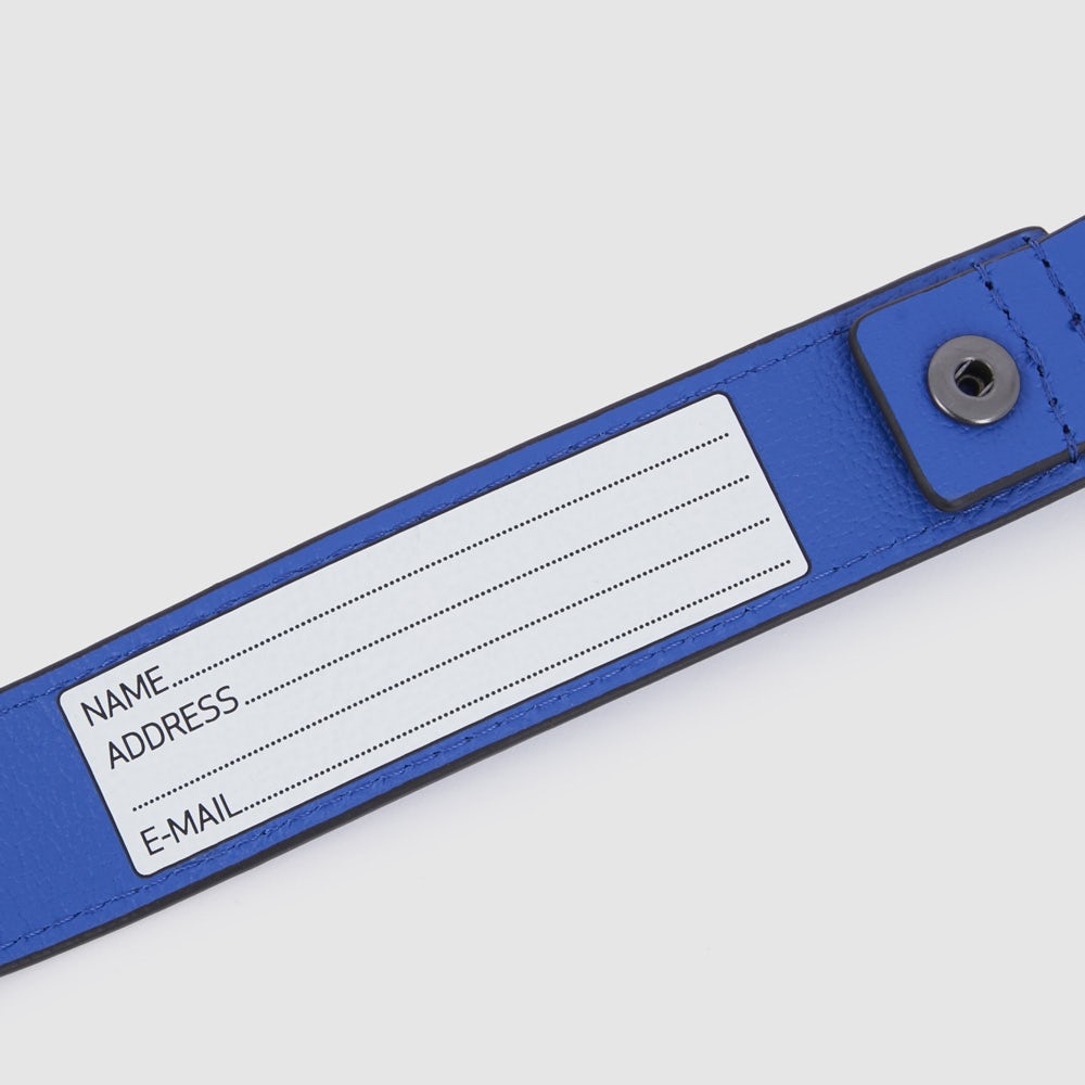Piquadro Blue Square Kofferanhänger Leder Karabiner braun