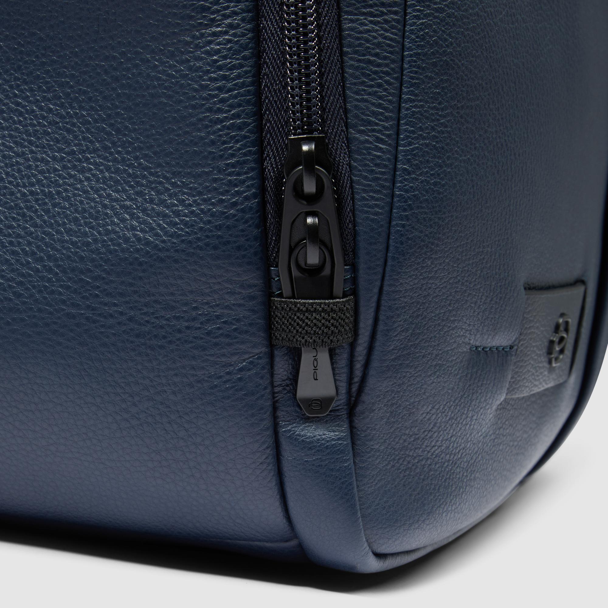 Piquadro Black Square Rucksack 15,6 Zoll Blau Leder RFID