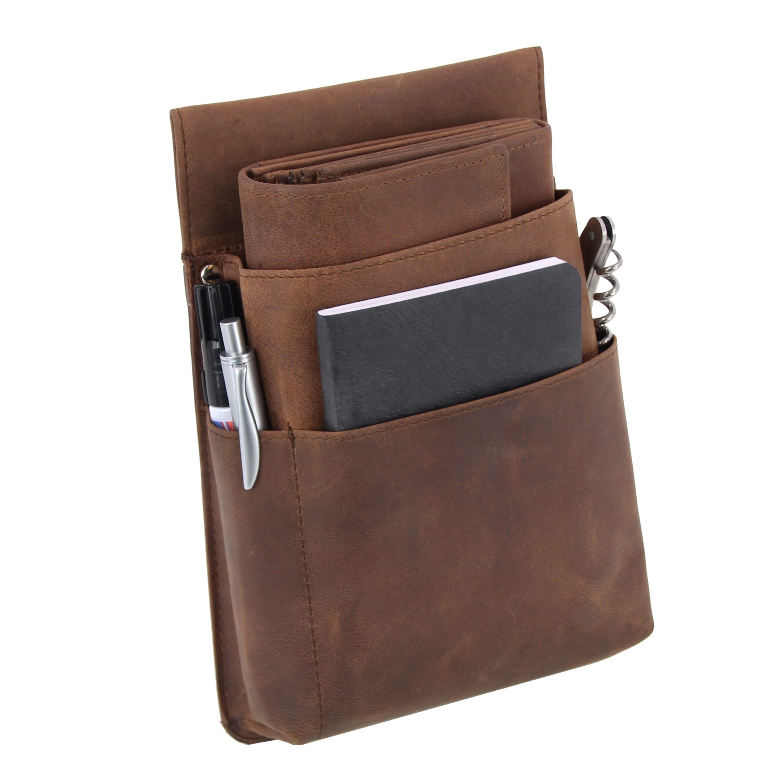 Lightpak Kellnerbörsen Gürteltasche Braun Hunter-Leder
