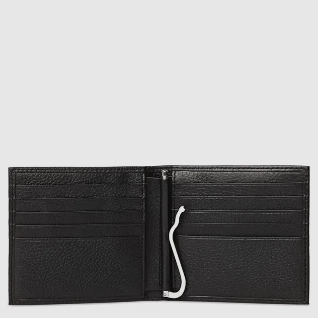 Piquadro Blue Square Herren-Geldbörse Schwarz Leder Dokumentenfach