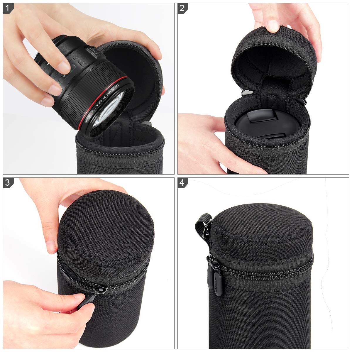 ARVOK Travel Accessories Objektivtasche 4er-Set Neopren S-XL