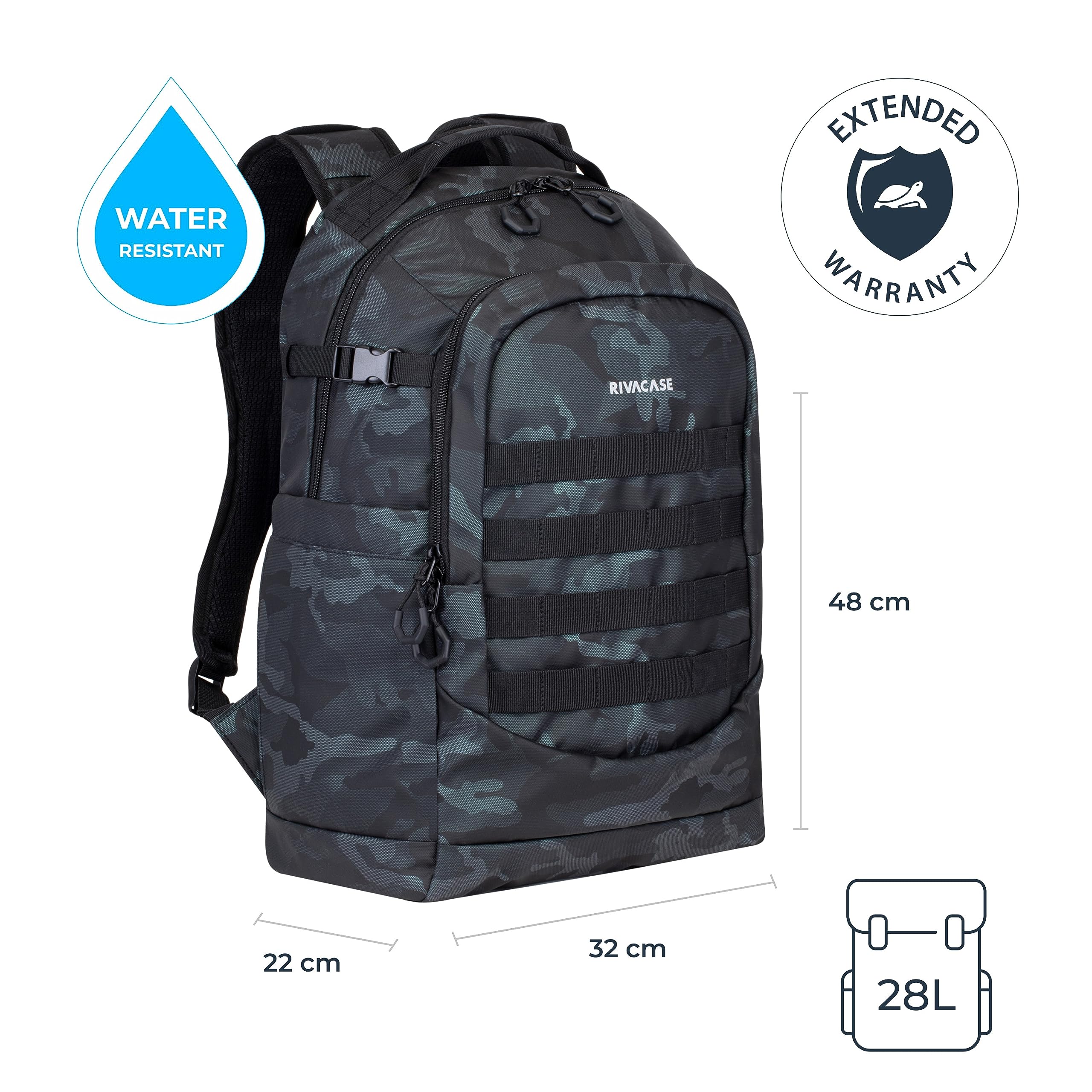 Rivacase Mestalla Rucksack 28L 15,6 Zoll Navy Camo
