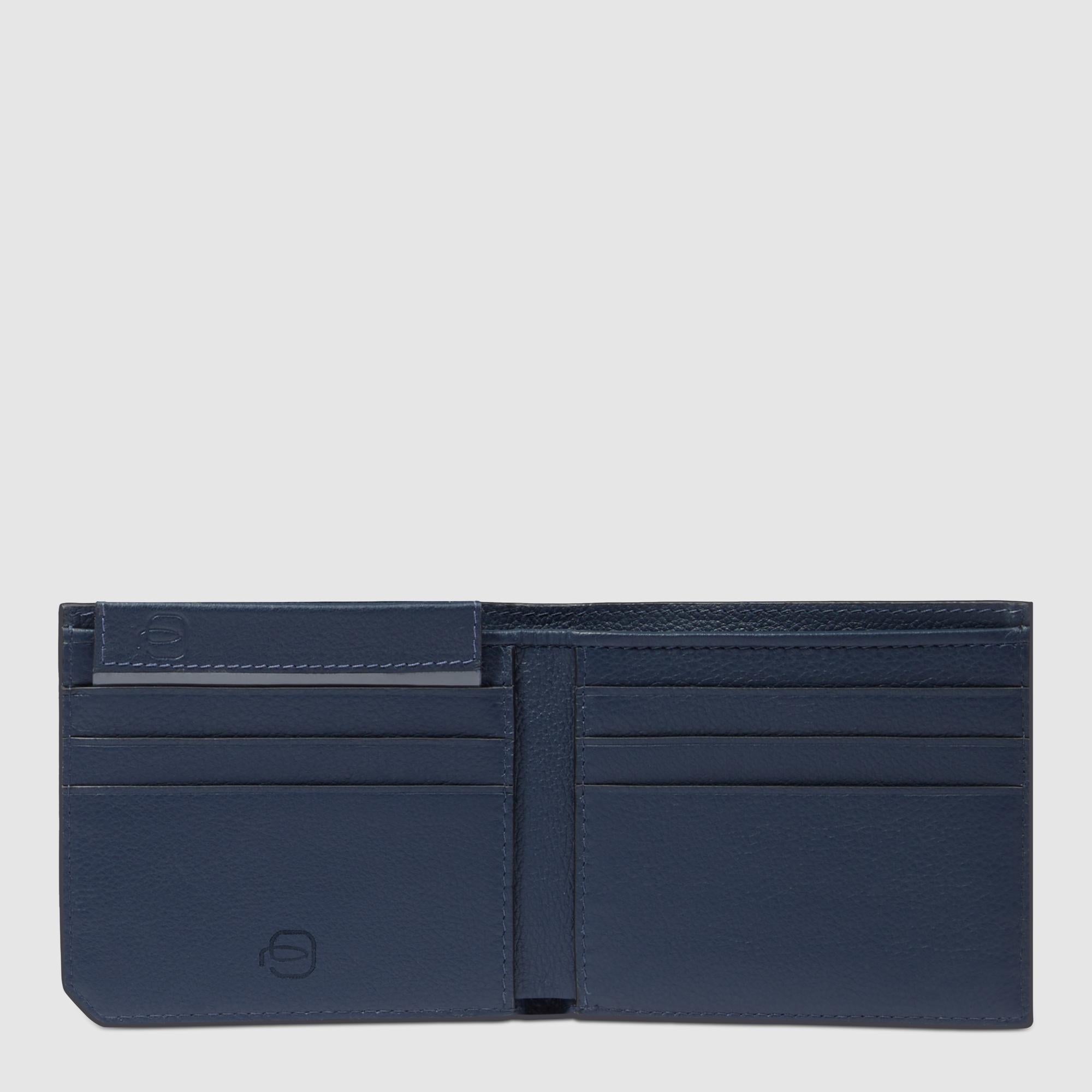 Piquadro Blue Square Geldbörse Leder Blau RFID