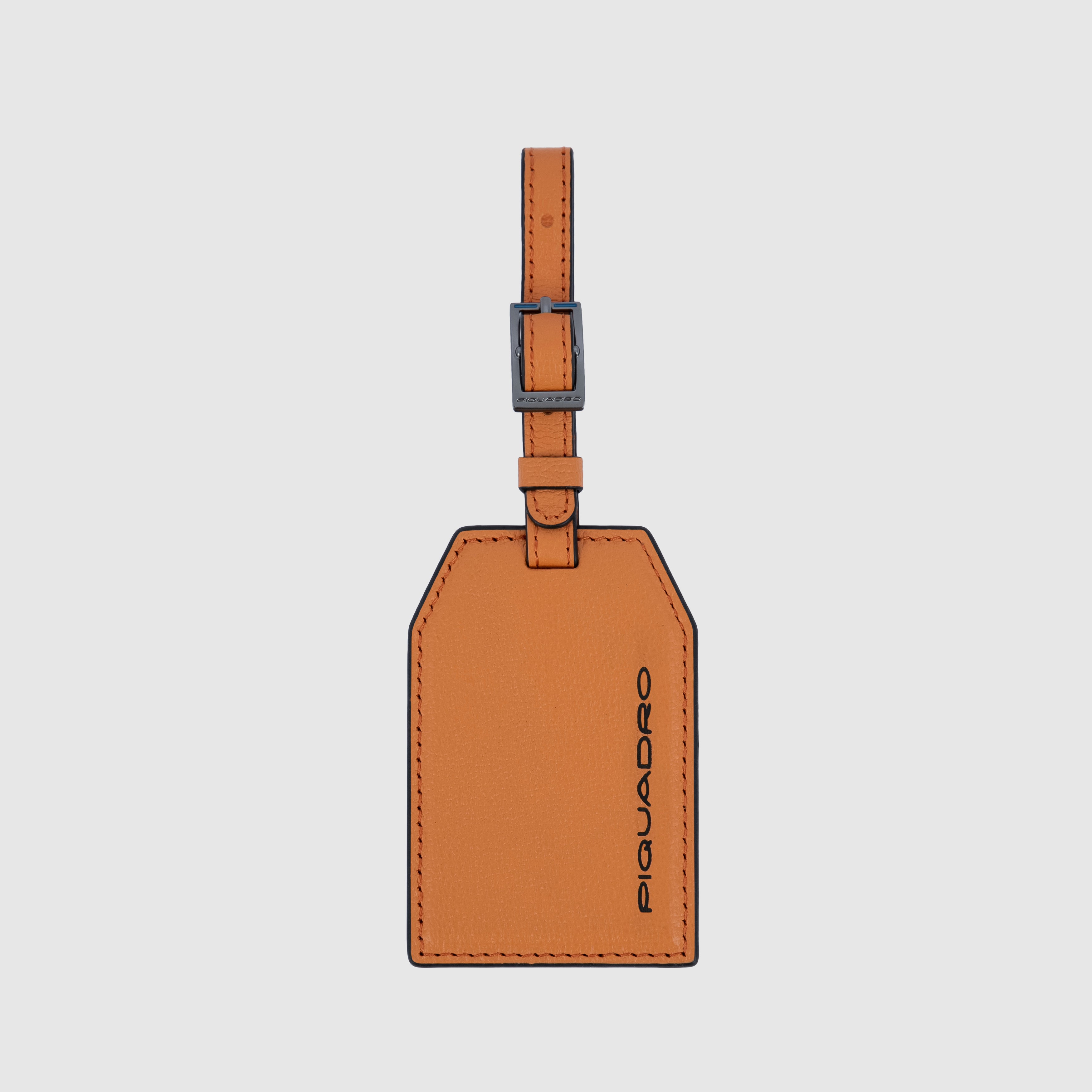 Piquadro Brief Kofferanhänger Leder Schwarz Logo