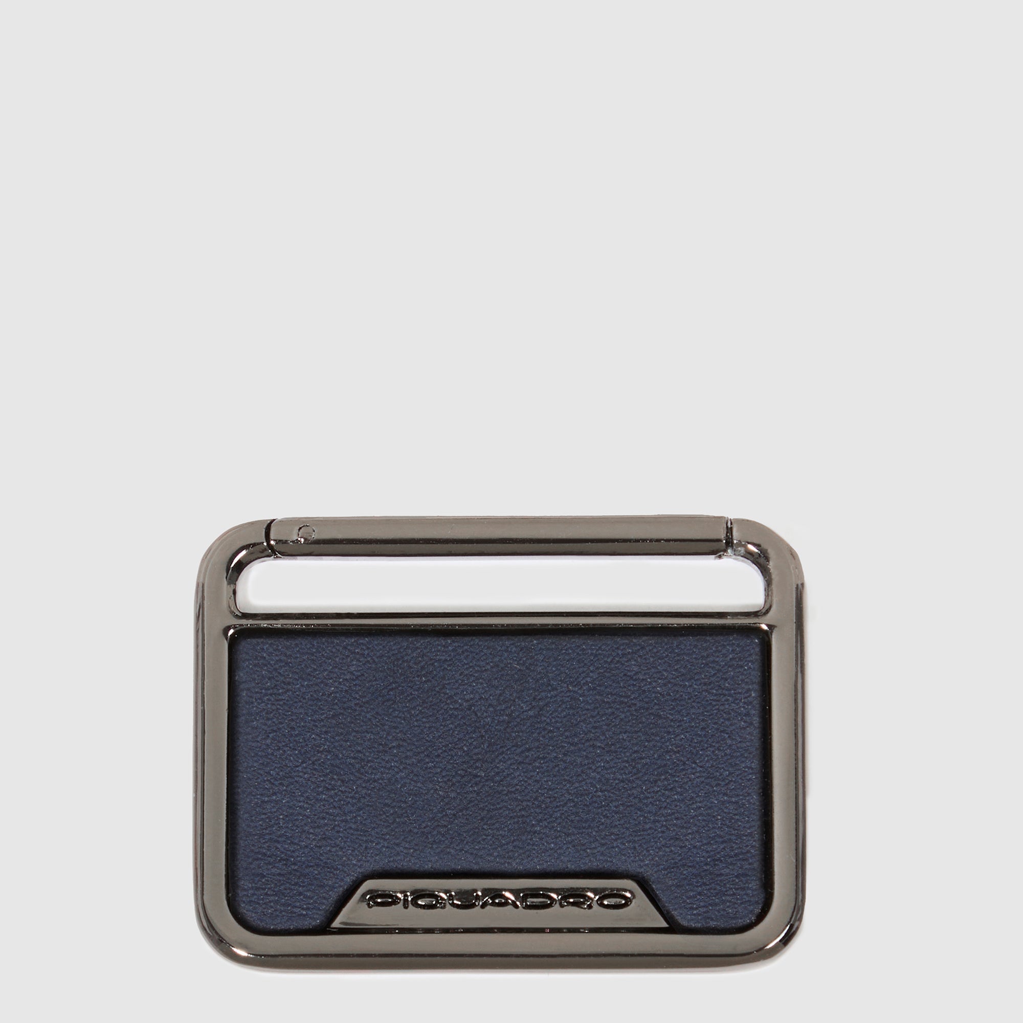 Piquadro Brief Monogram Plate Anhänger Gunmetal Leder