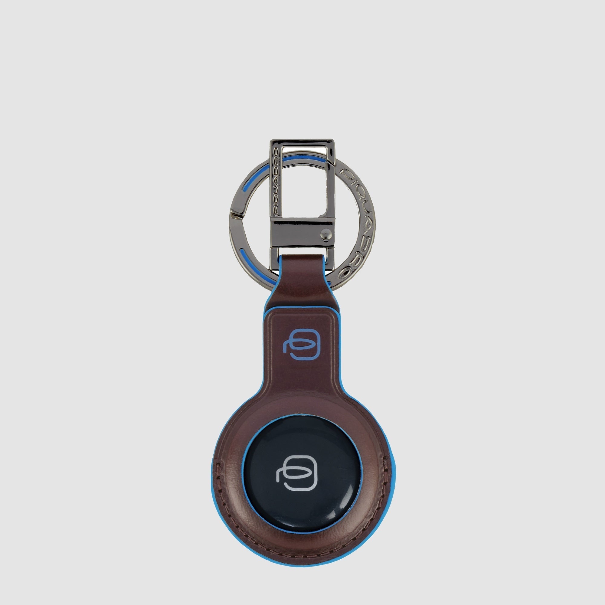 Piquadro Connequ Schlüsselanhänger Leder blau Tracker