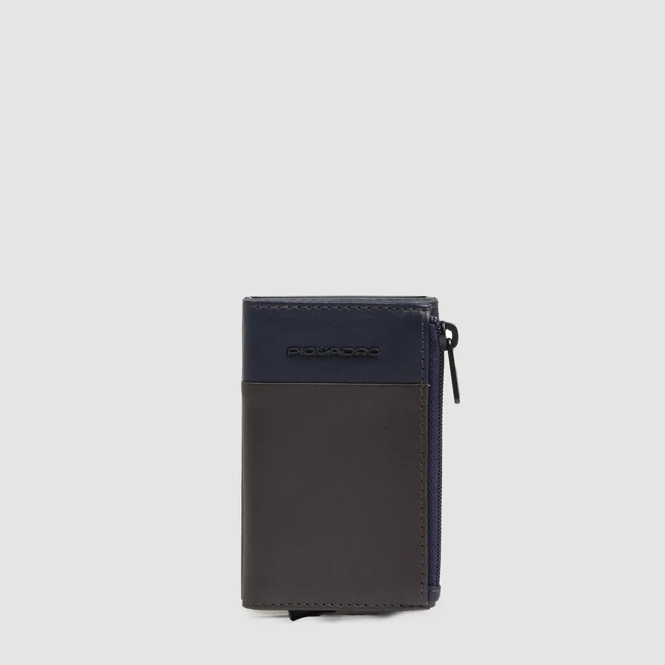 Piquadro Black Square Geldbörse Automatisch Leder Blau