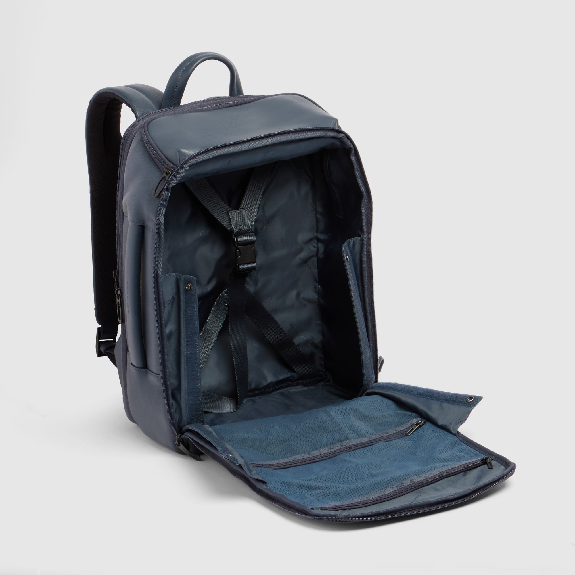 Piquadro Black Square Rucksack Leder 15,6 Zoll Schwarz
