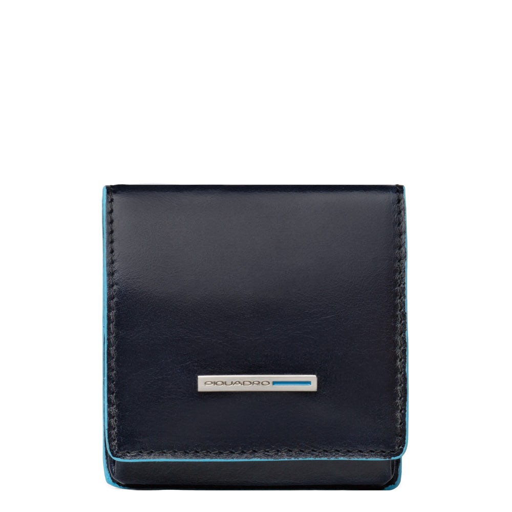 Piquadro Blue Square Münzbörse Leder Schwarz Quadratisch
