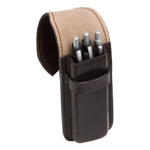 Lightpak Stifteetui Sattelleder braun für 3 Stifte mit Schlaufe