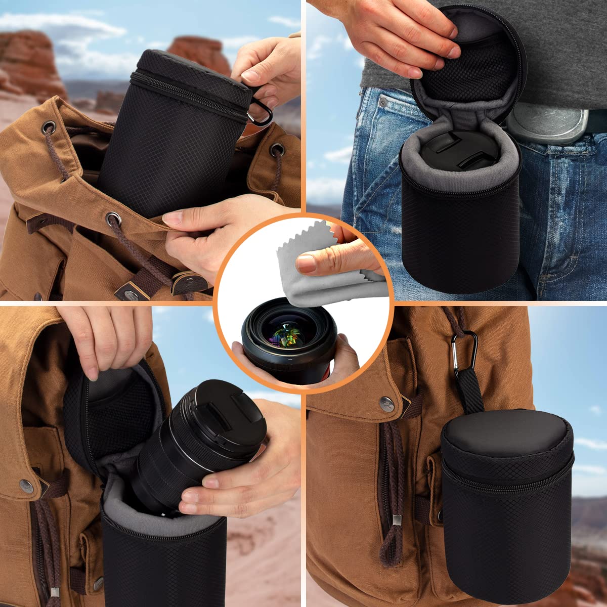 ARVOK Travel Accessories Objektivtasche Neopren Schwarz wasserdicht