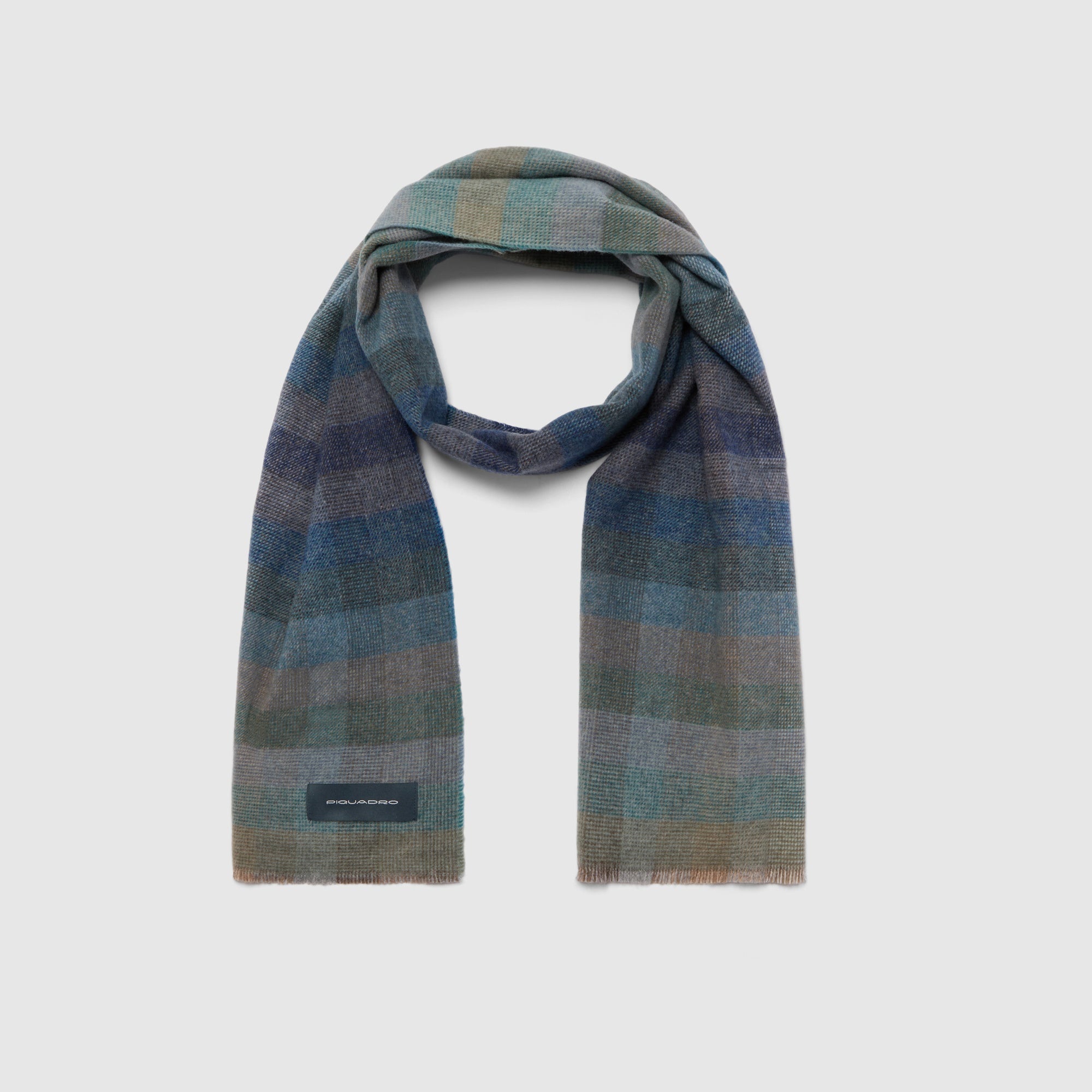 Piquadro Urban Schal Merinowolle 100% Blau Mohair-Effekt