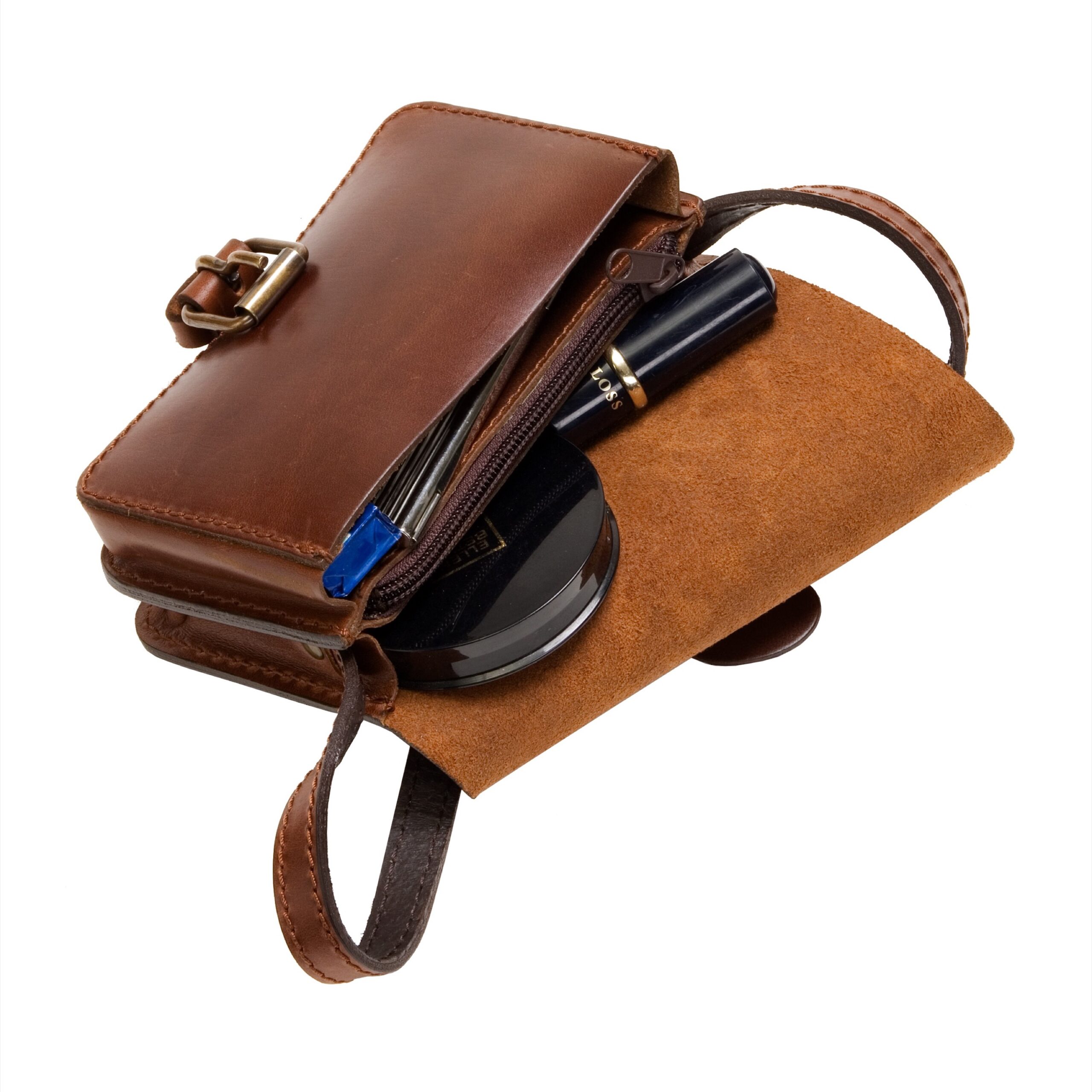 Lightpak Roxy Umhängetasche Sattelleder braun 15 cm