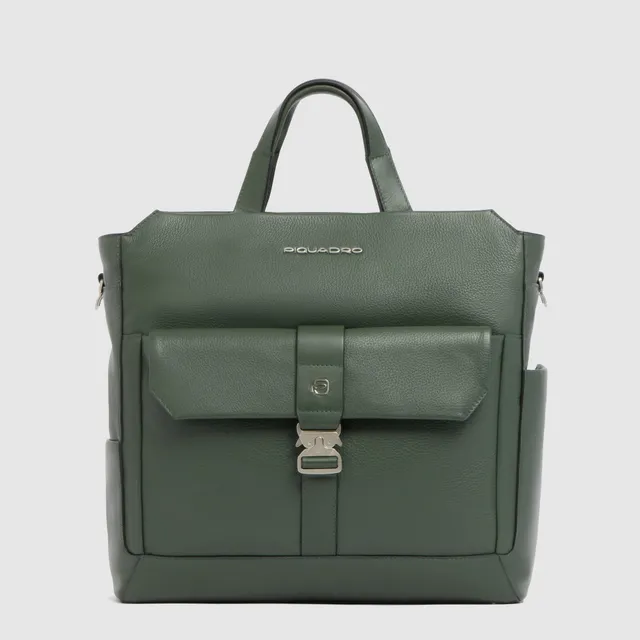 Piquadro Black Square Tote Laptoptasche 14 Zoll VE Leder