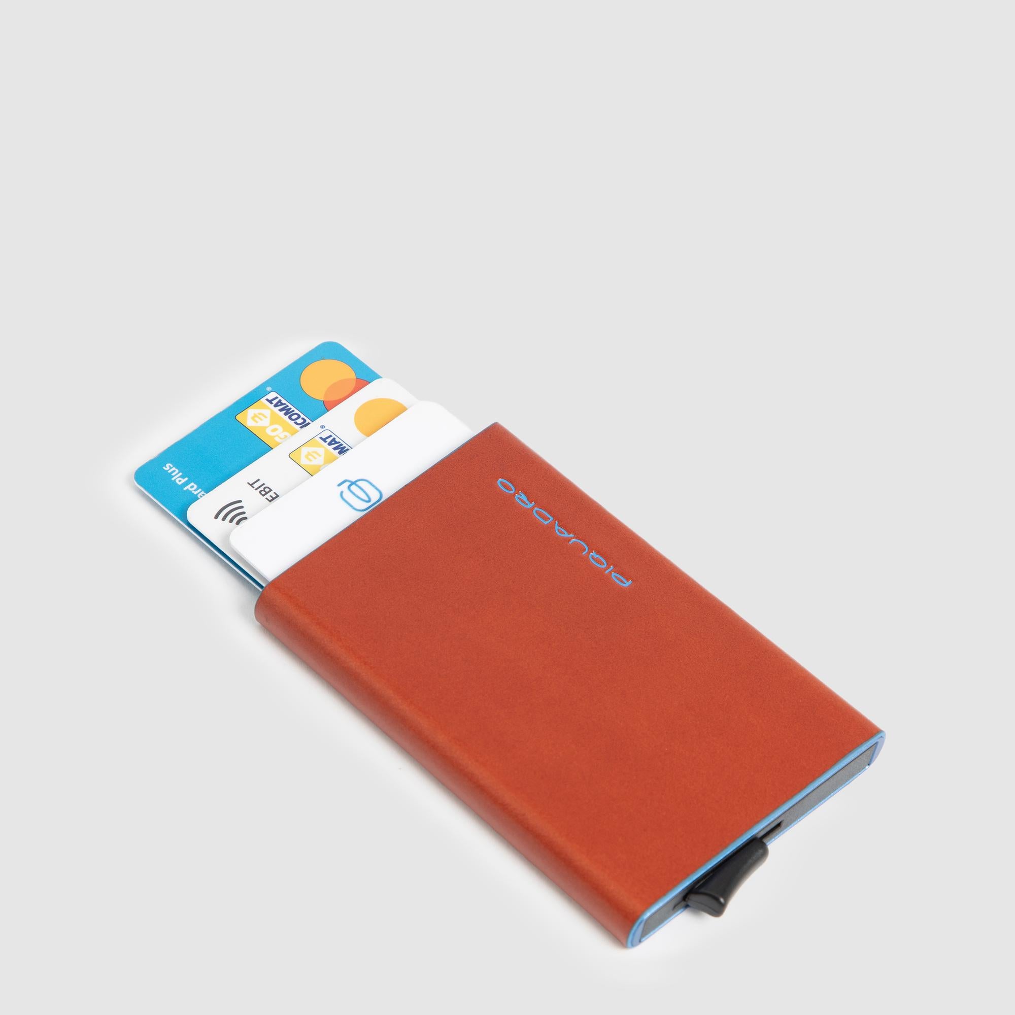 Piquadro Black Square Kartenetui Automatisch Blau RFID