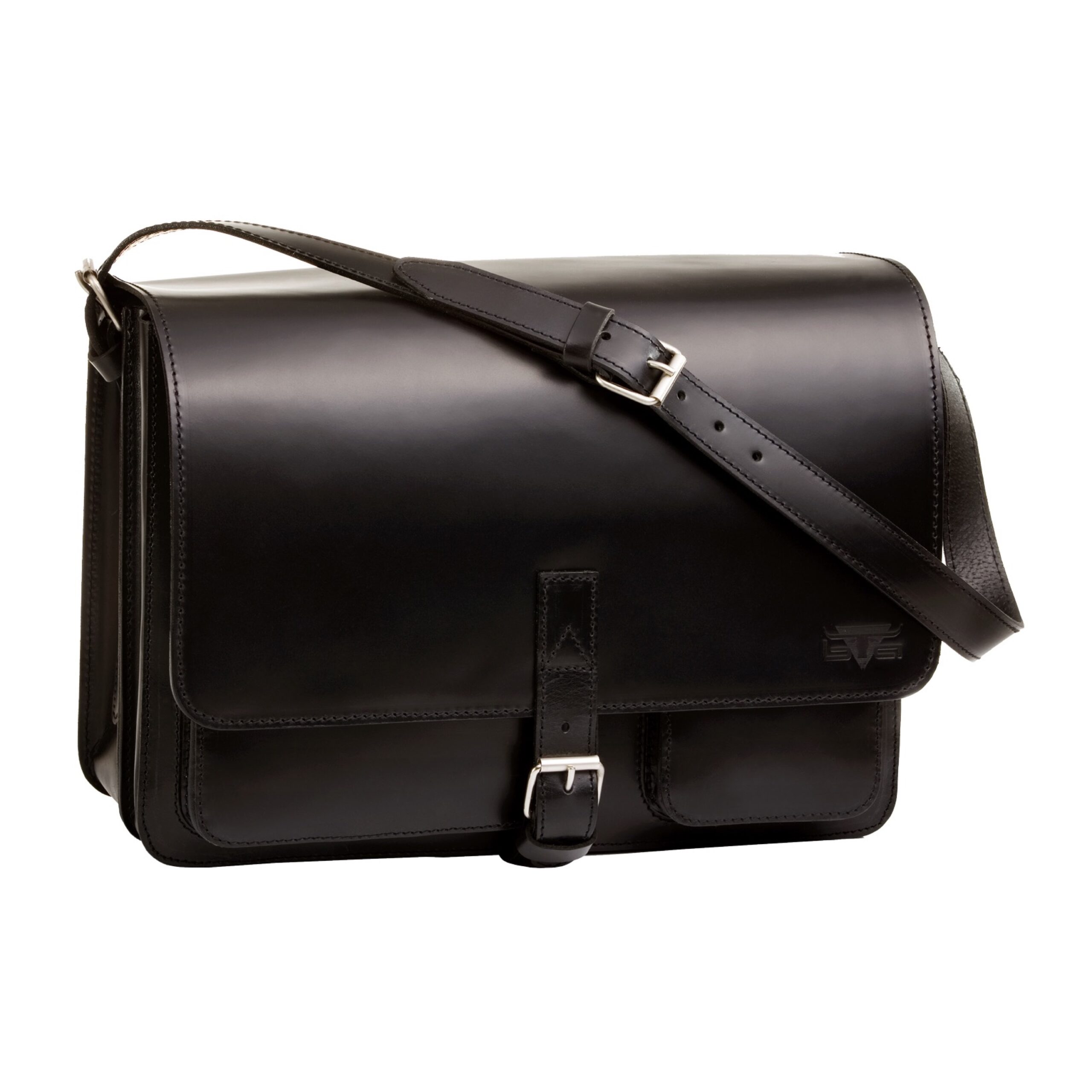 Lightpak Scotty Schultertasche Leder Schwarz 40x28 cm