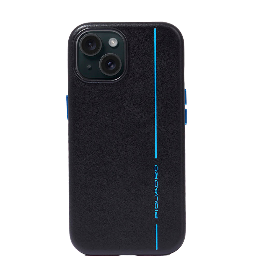 Piquadro Connequ Handyhülle iPhone 15 Plus 6,7 Zoll Leder