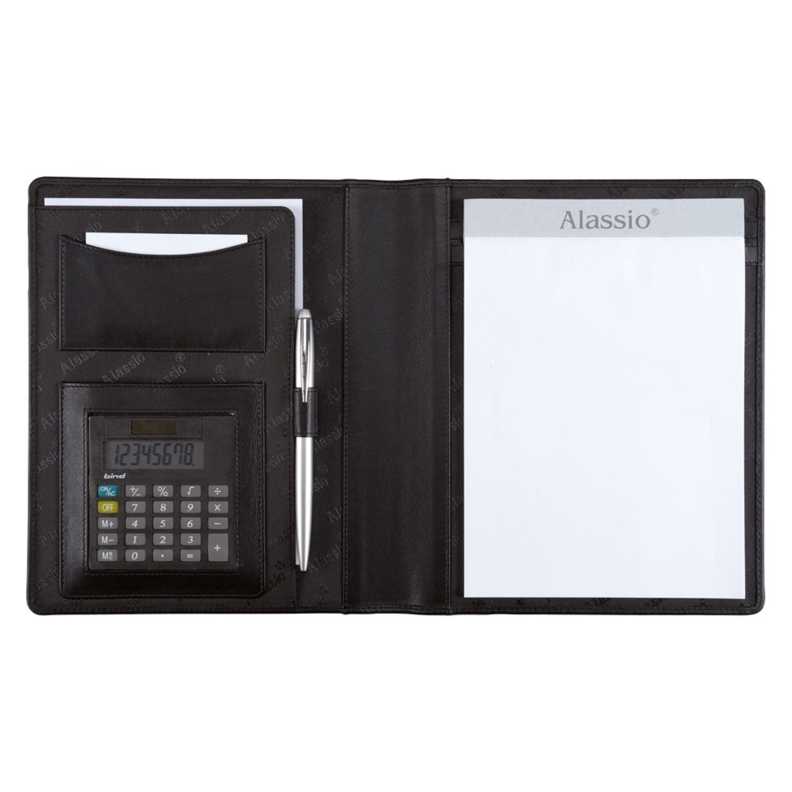 Lightpak Bormio A5 Schreibmappe schwarz Nappaleder mit Rechner