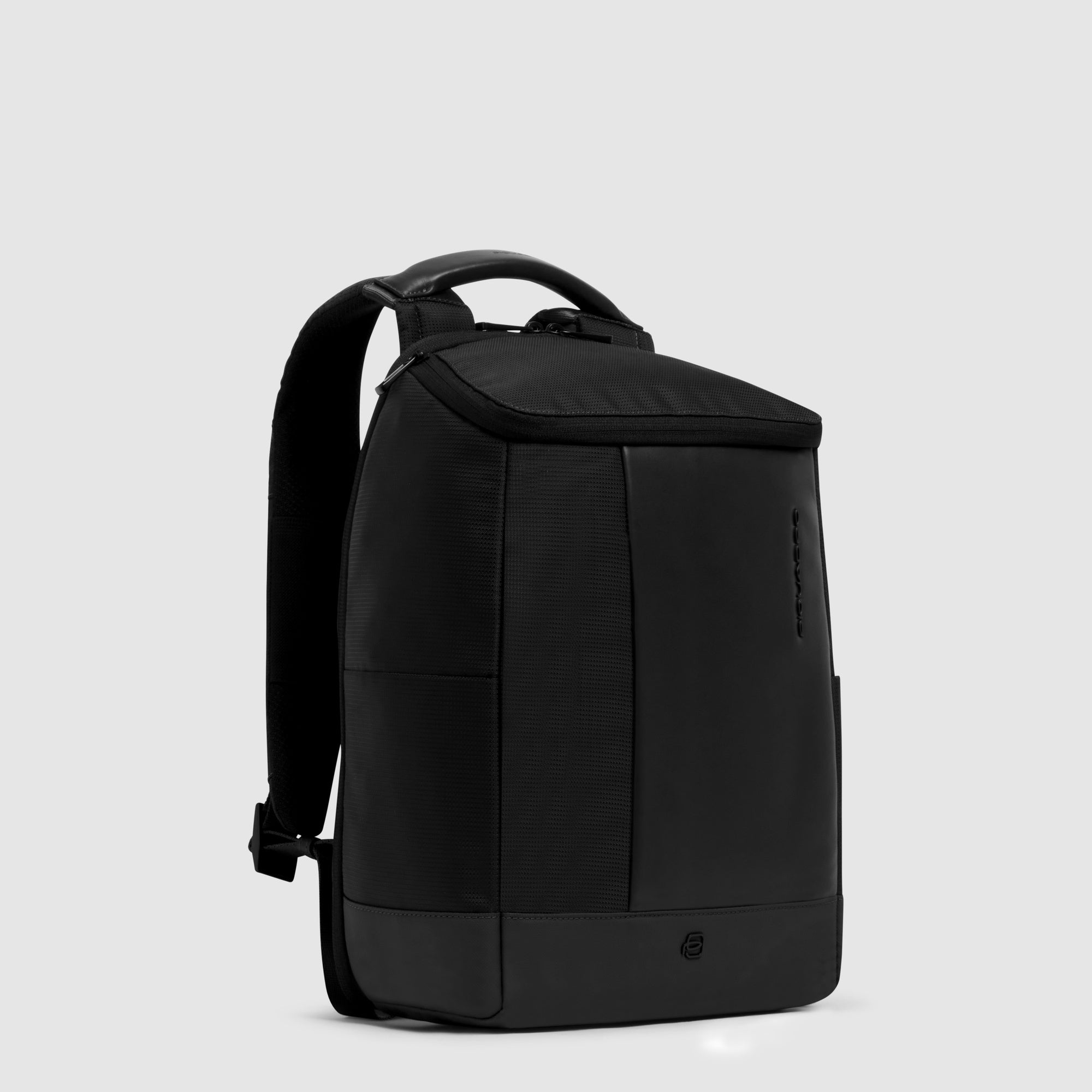 Piquadro Black Square Rucksack 13,3 Zoll Schwarz Leder