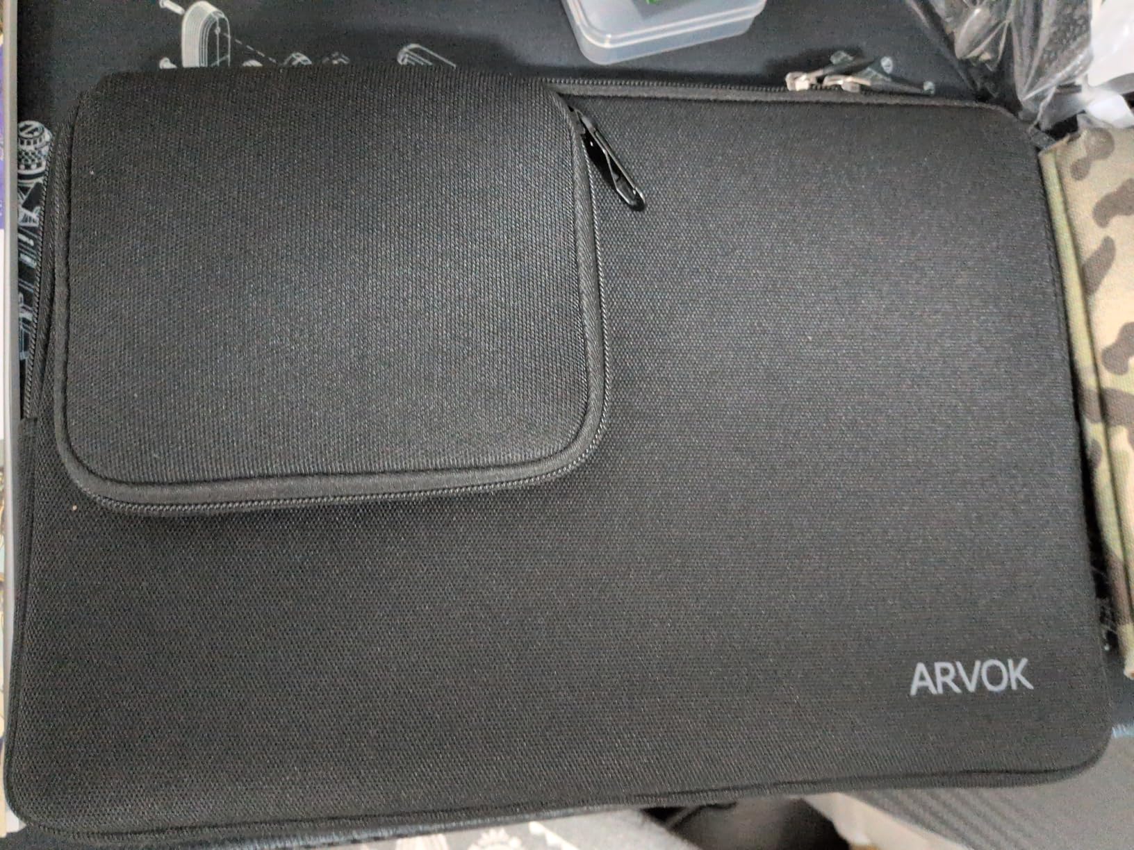 ARVOK Business Laptop Sleeve 15,6 Zoll Schwarz Canvas Tasche