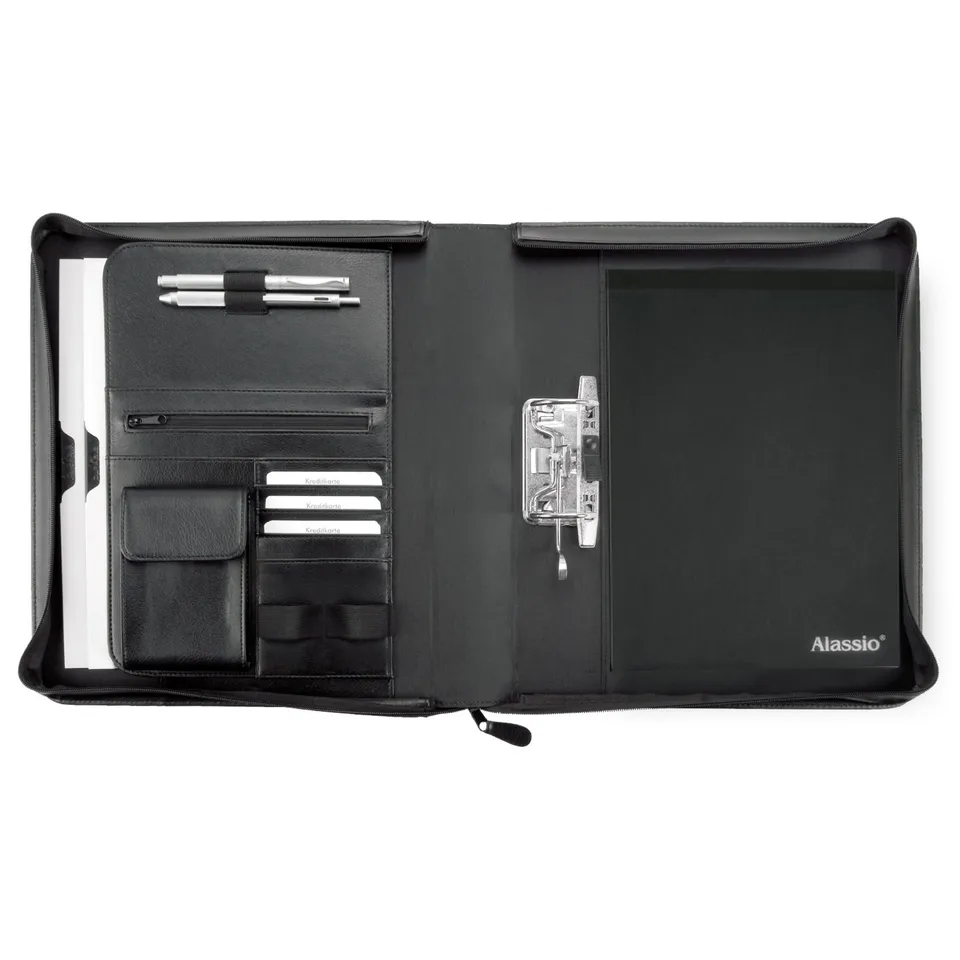 Lightpak Bergamo Ringbuchmappe A4 Kunstleder schwarz 2-Loch
