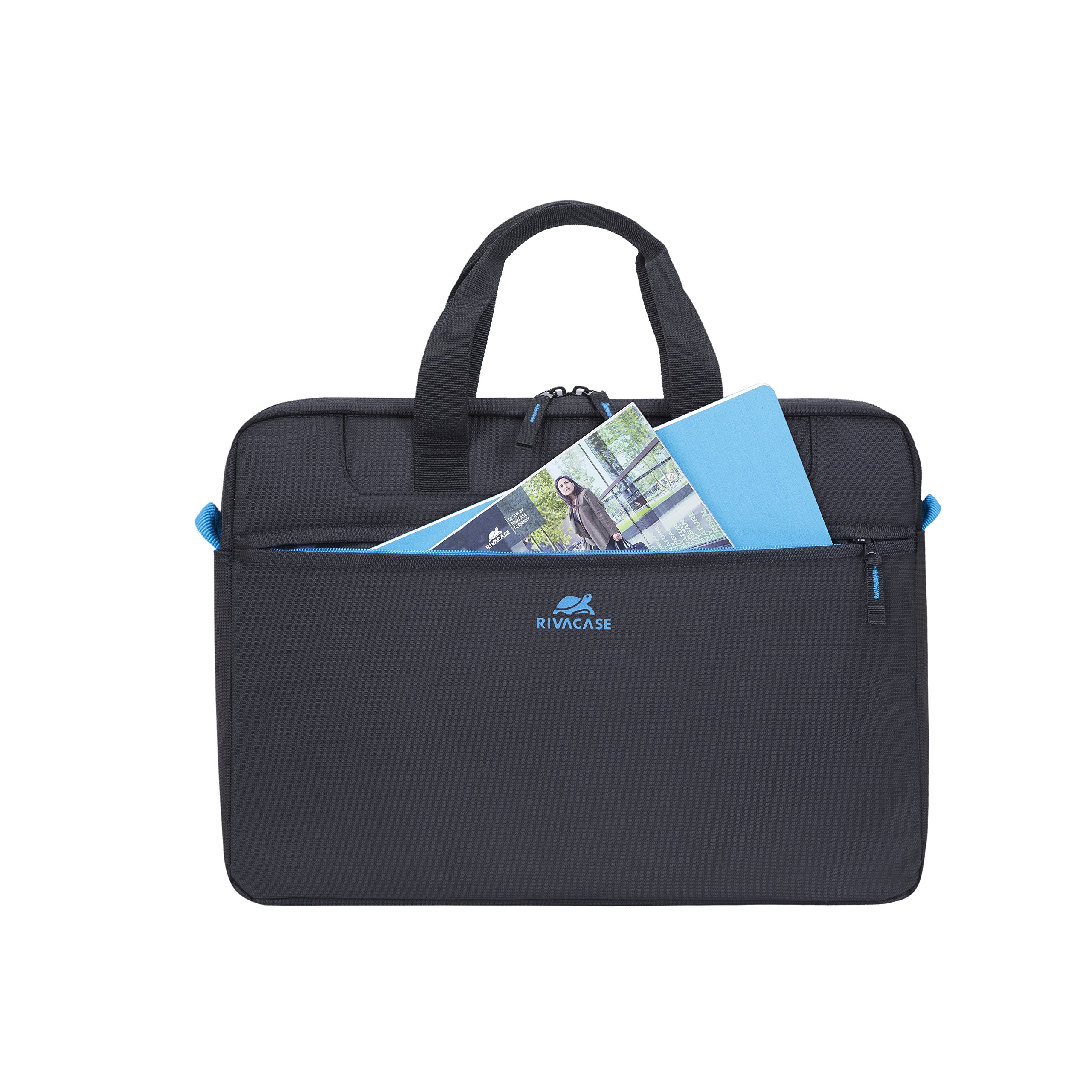 RIVACASE Prater Laptoptasche 15,6 Zoll Schwarz-Blau kompakt