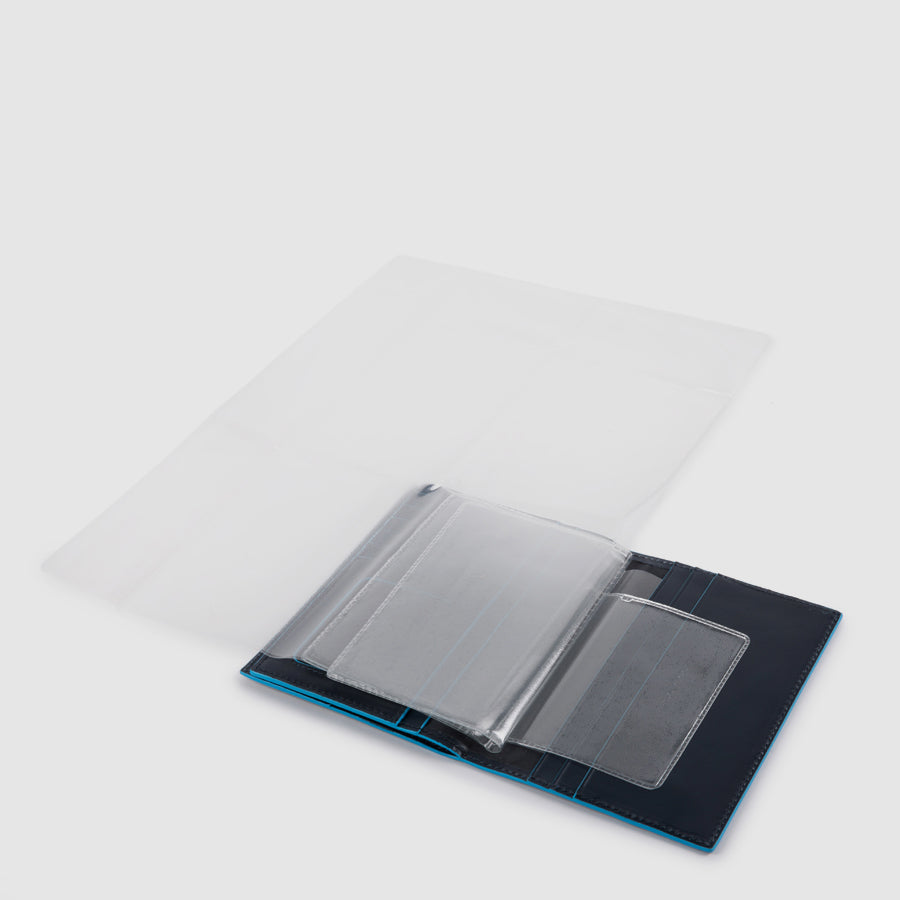 Piquadro Blue Square Reisepassetui Leder Schwarz RFID
