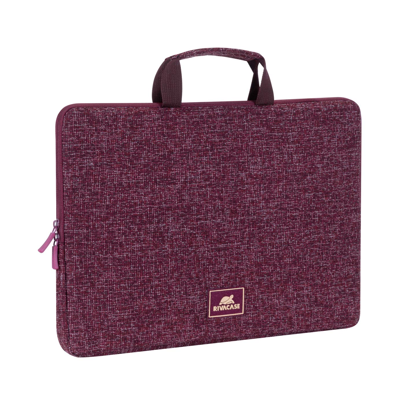 RIVACASE Erebus 14 Zoll Laptophülle Tweed Burgundy Rot Griff