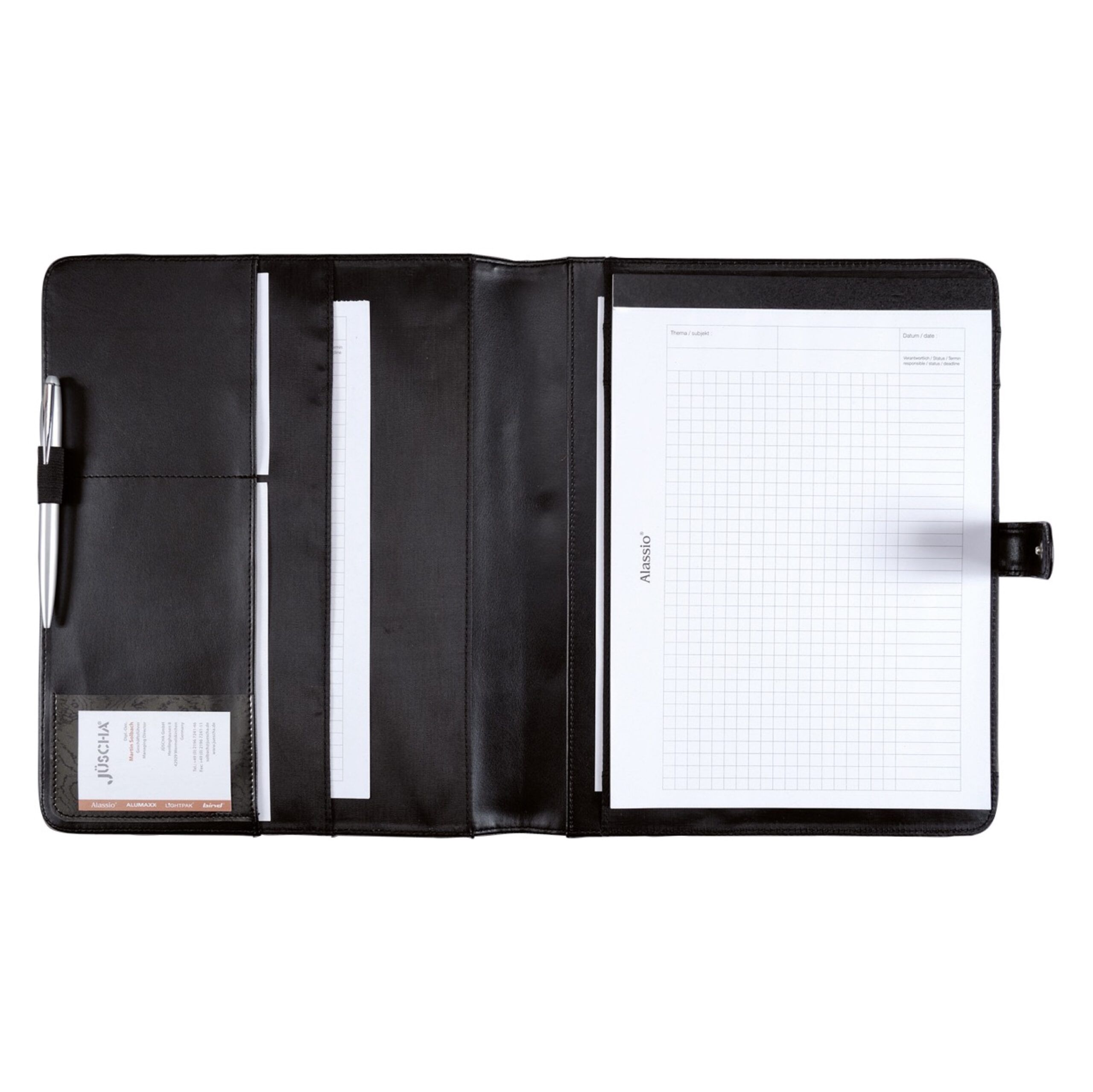 Lightpak Fano A4 Schreibmappe schwarz Druckknopf