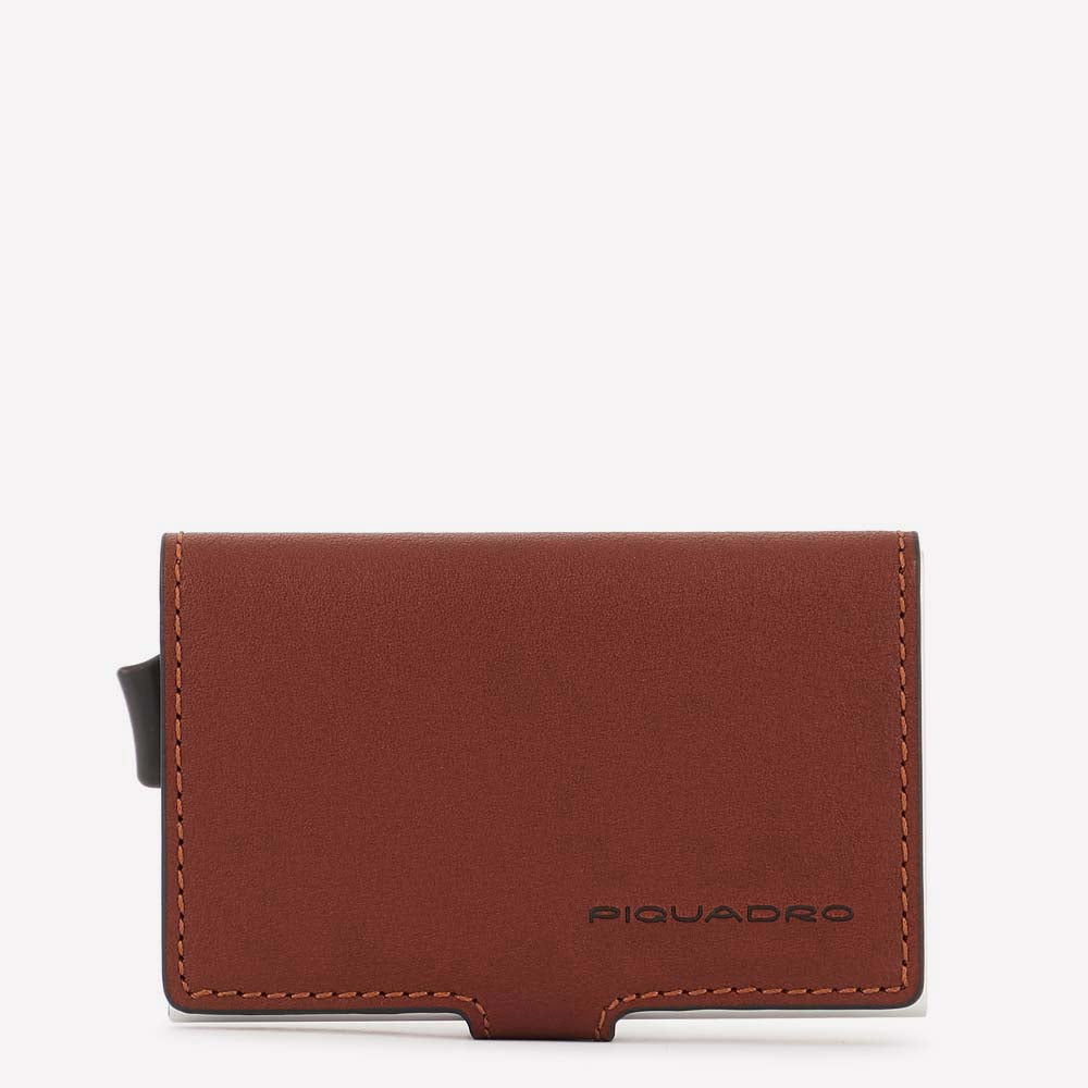 Piquadro Black Square Kartenetui Schwarz Automatik RFID