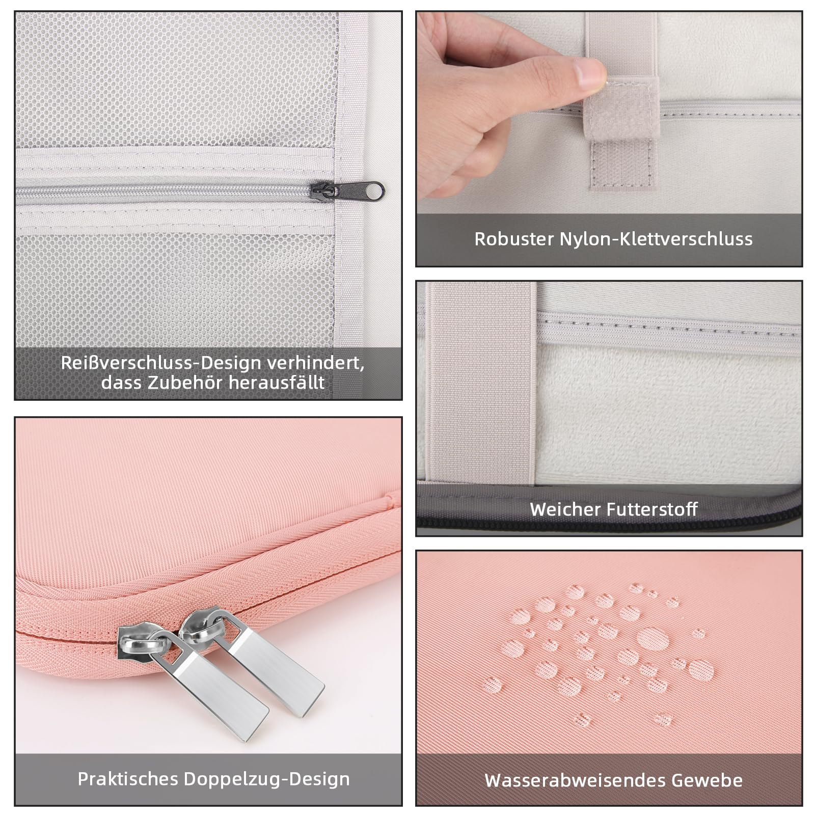 ARVOK Basic Tablet Tasche 9-11 Zoll Rosa wasserfest mit Griff
